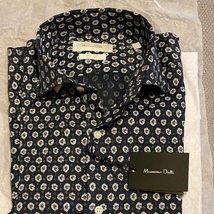 Massimo Dutti floral men's 100% linen button up